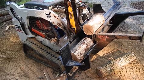 skid steer chainsaw splitter|bobcat attachments wood cutter splitter.